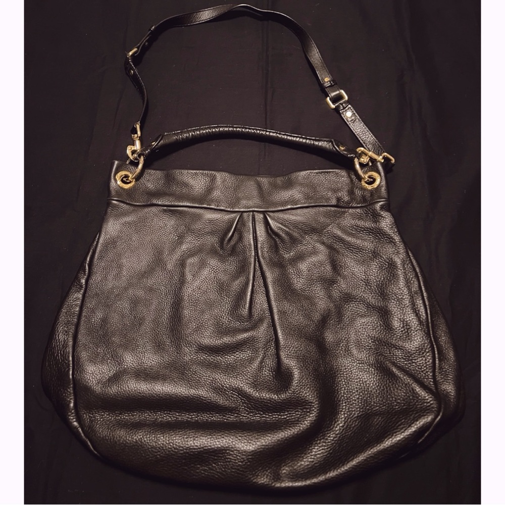 Marc Jacobs Black Leather Hobo Bag Purse Crossbody Shoulder - Picture 10 of 15